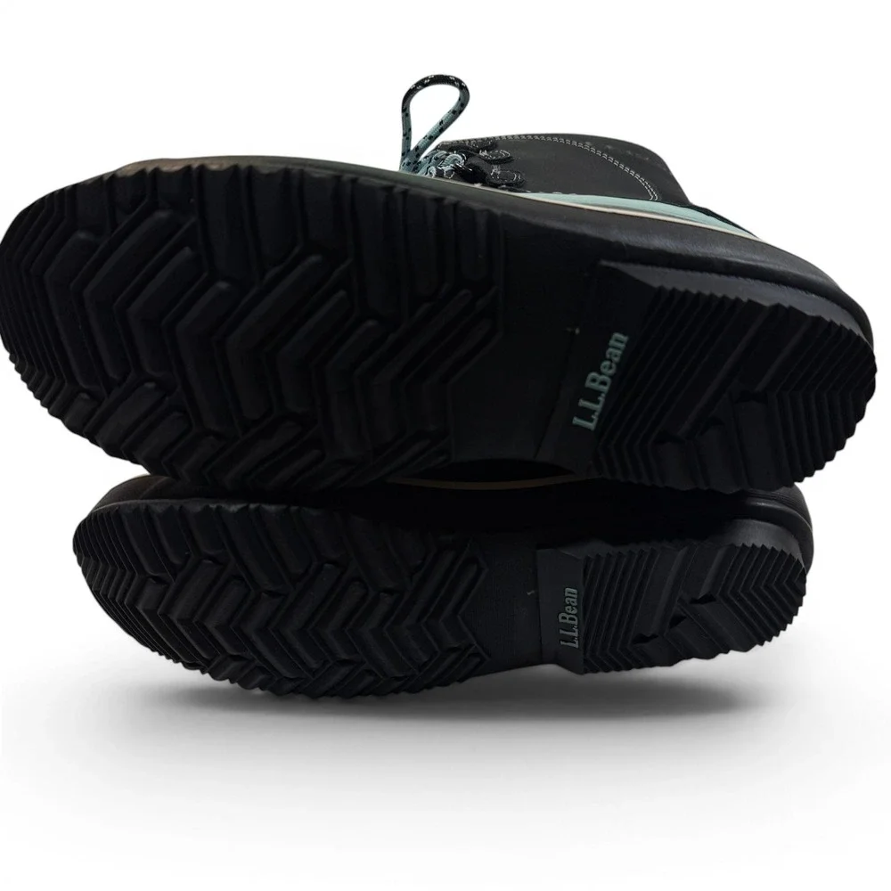 LL Bean Suede Snow Boots Womens 8 Jet Black Waterproof Insulated New